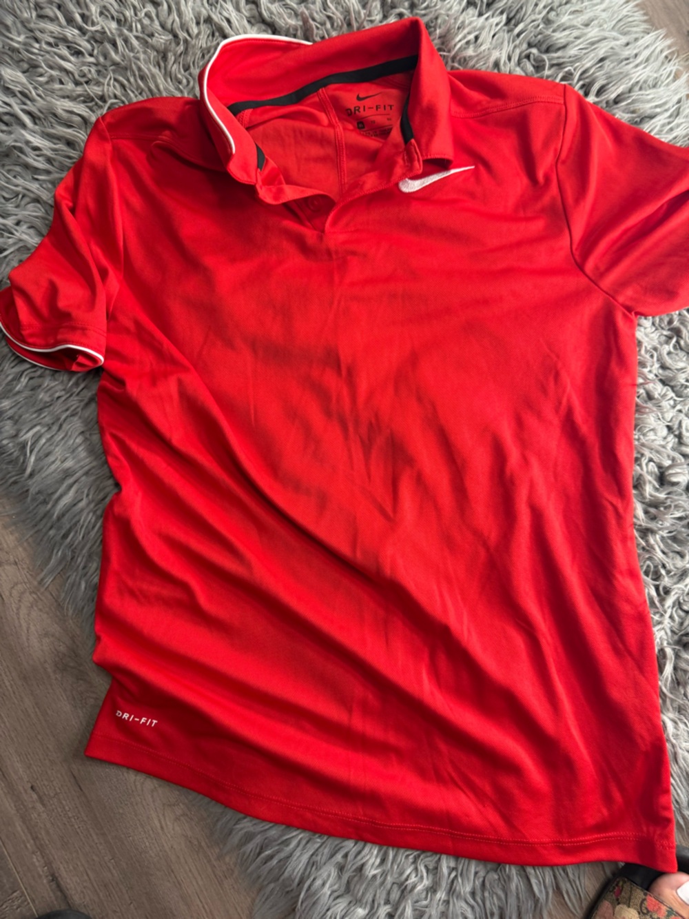 Nike Red Boys  Dri-FIT Polo with White Trim
